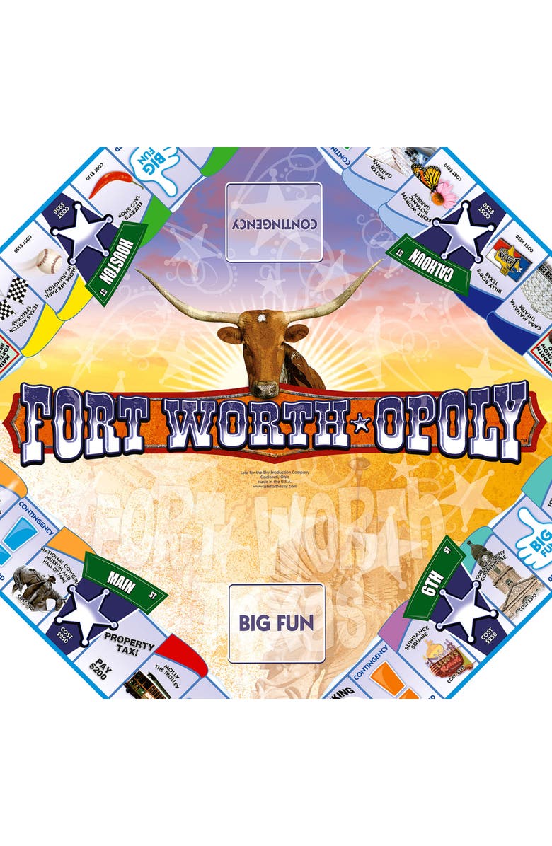 Late for the Sky Fort Worthopoly Family Board Game, Alternate, color, Multicolored