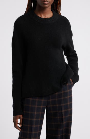 Wyeth Darby Wool & Yak Blend Crewneck Sweater In Black