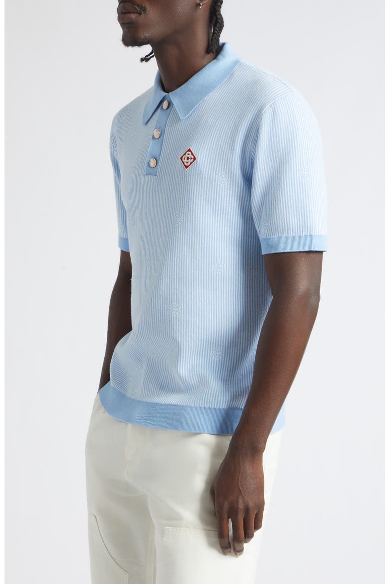 Pinstripe Polo, Alternate, color, COTTON