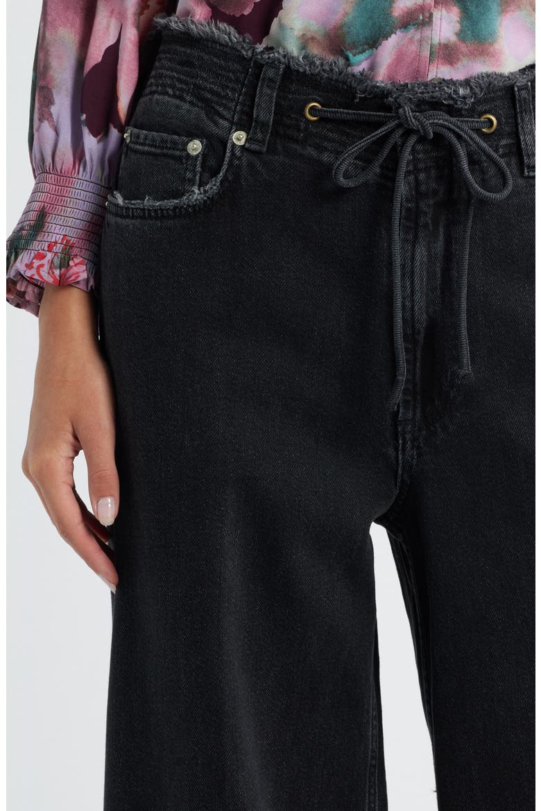 Angeleno High Waist Wide Leg Drawstring Jeans, Alternate, color, ASH BLACK