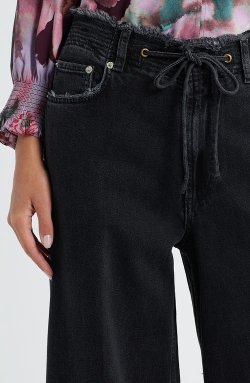 Rails Angeleno High Waist Wide Leg Drawstring Jeans In Black