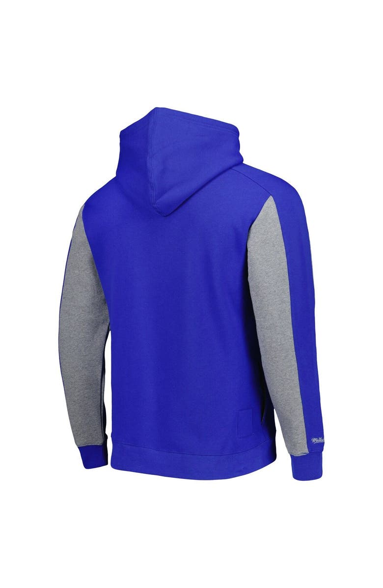 Mitchell & Ness Men's Mitchell & Ness Royal/Heather Gray Los Angeles Dodgers Colorblocked Fleece Pullover Hoodie, Alternate, color, Royal