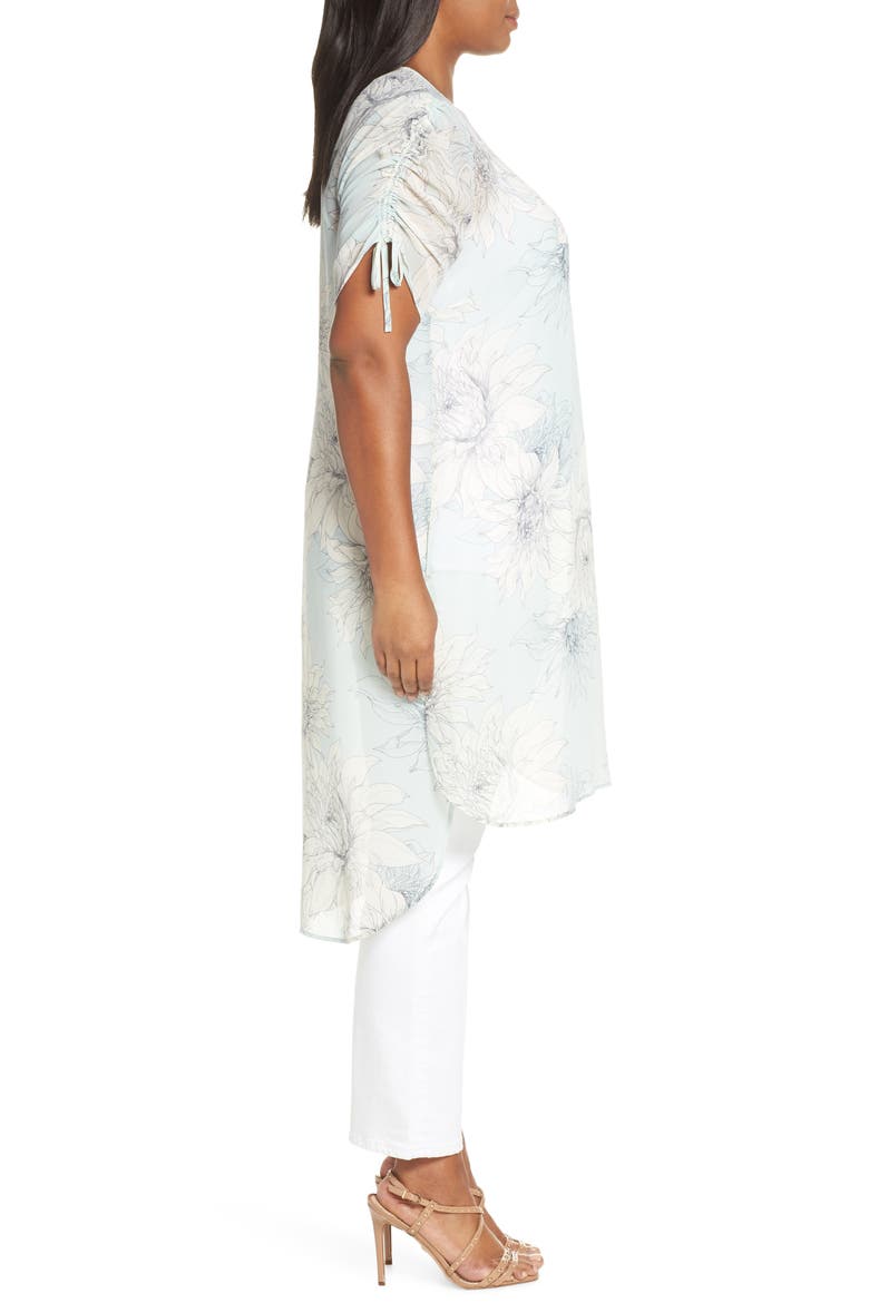 Pagoda Blossoms Shirttail Tunic, Alternate, color, MORNING DEW