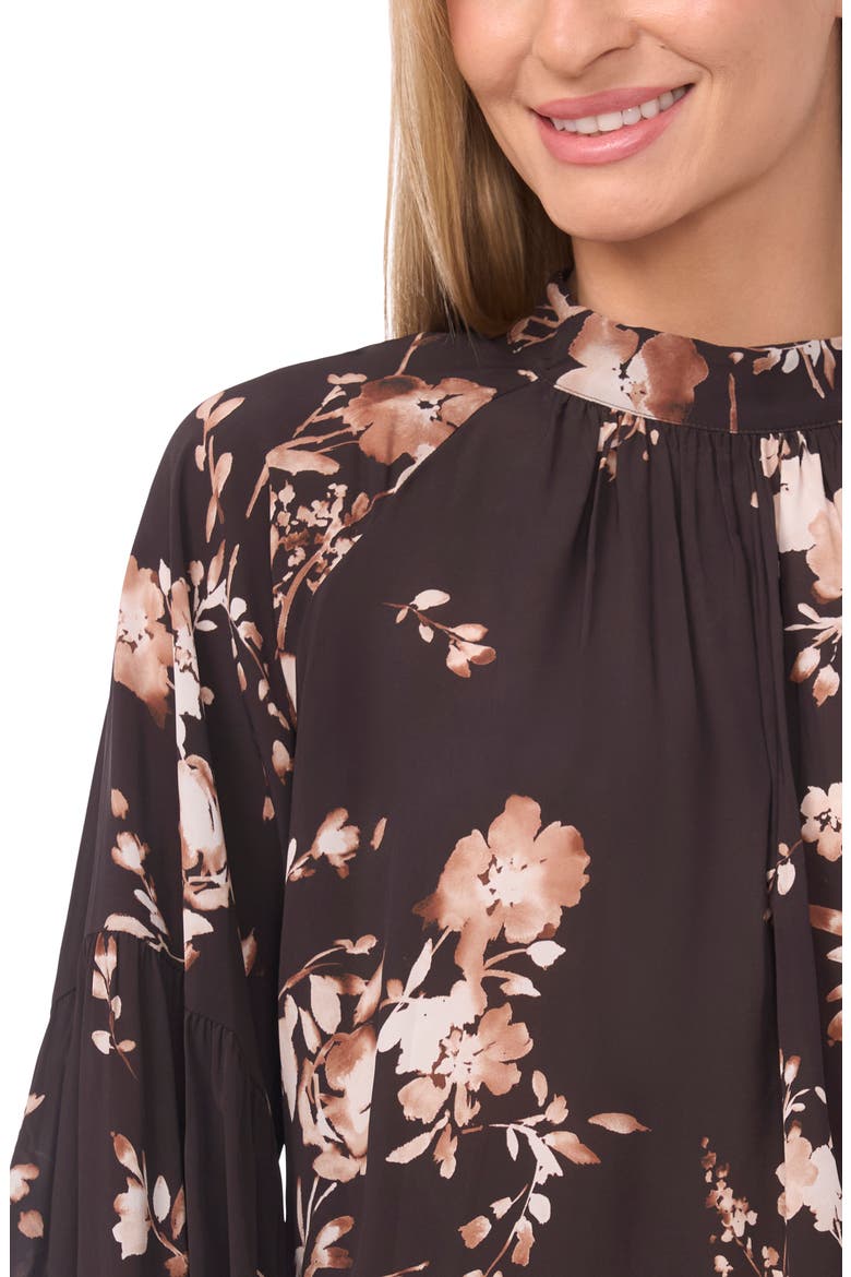 Fleur Tie Sleeve Top, Alternate, color, RICH BLACK