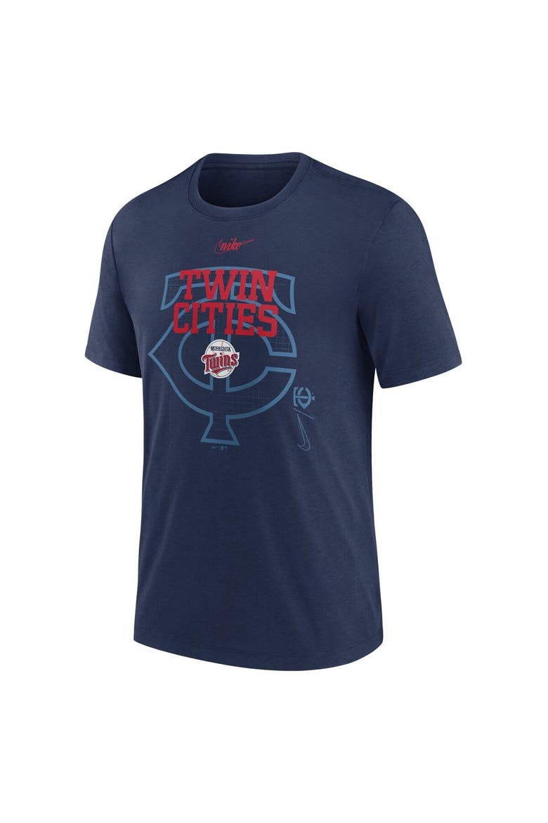 Men's Nike Navy Minnesota Twins Rewind Retro Tri-Blend T-Shirt, Alternate, color, Navy