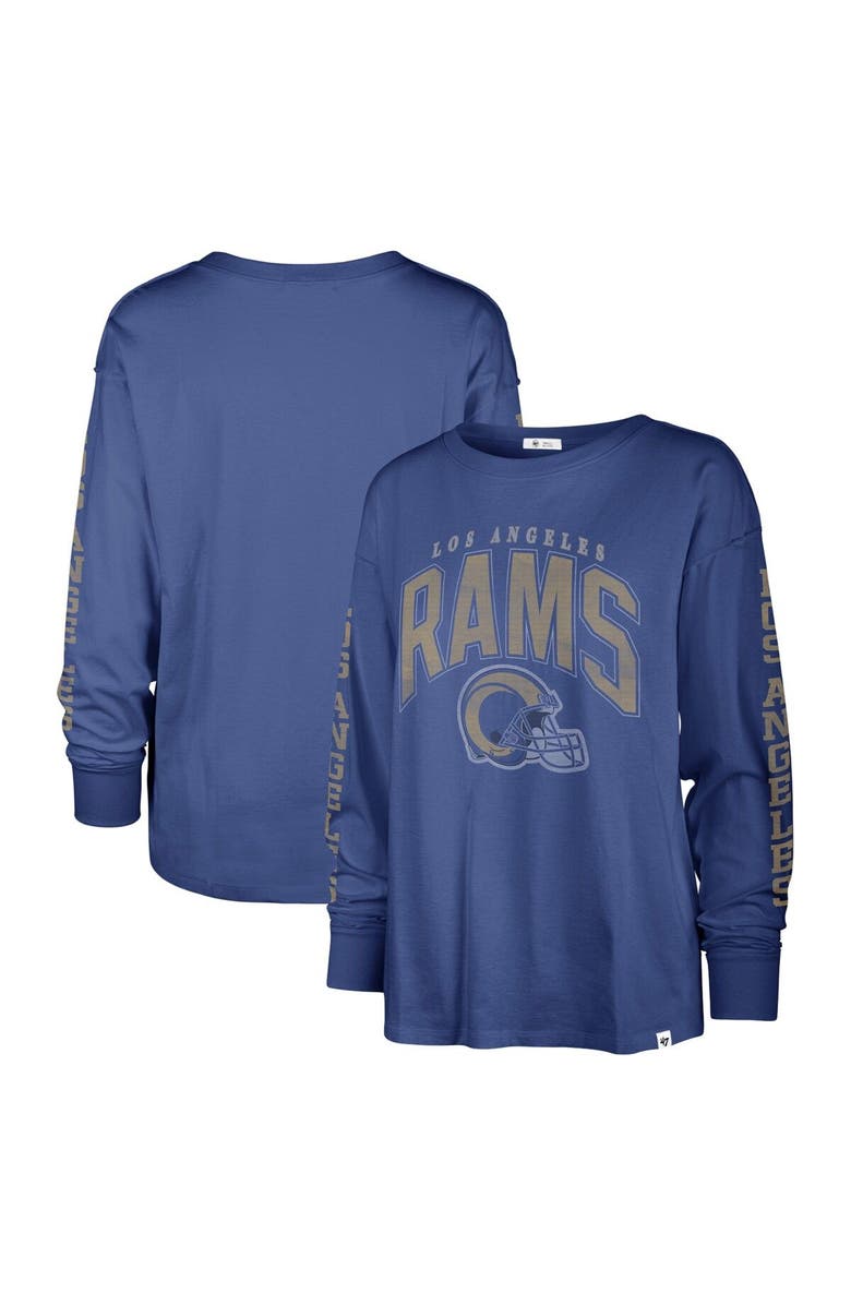 '47 Women's '47 Royal Los Angeles Rams Tom Cat Lightweight Long Sleeve T-Shirt, Main, color, 