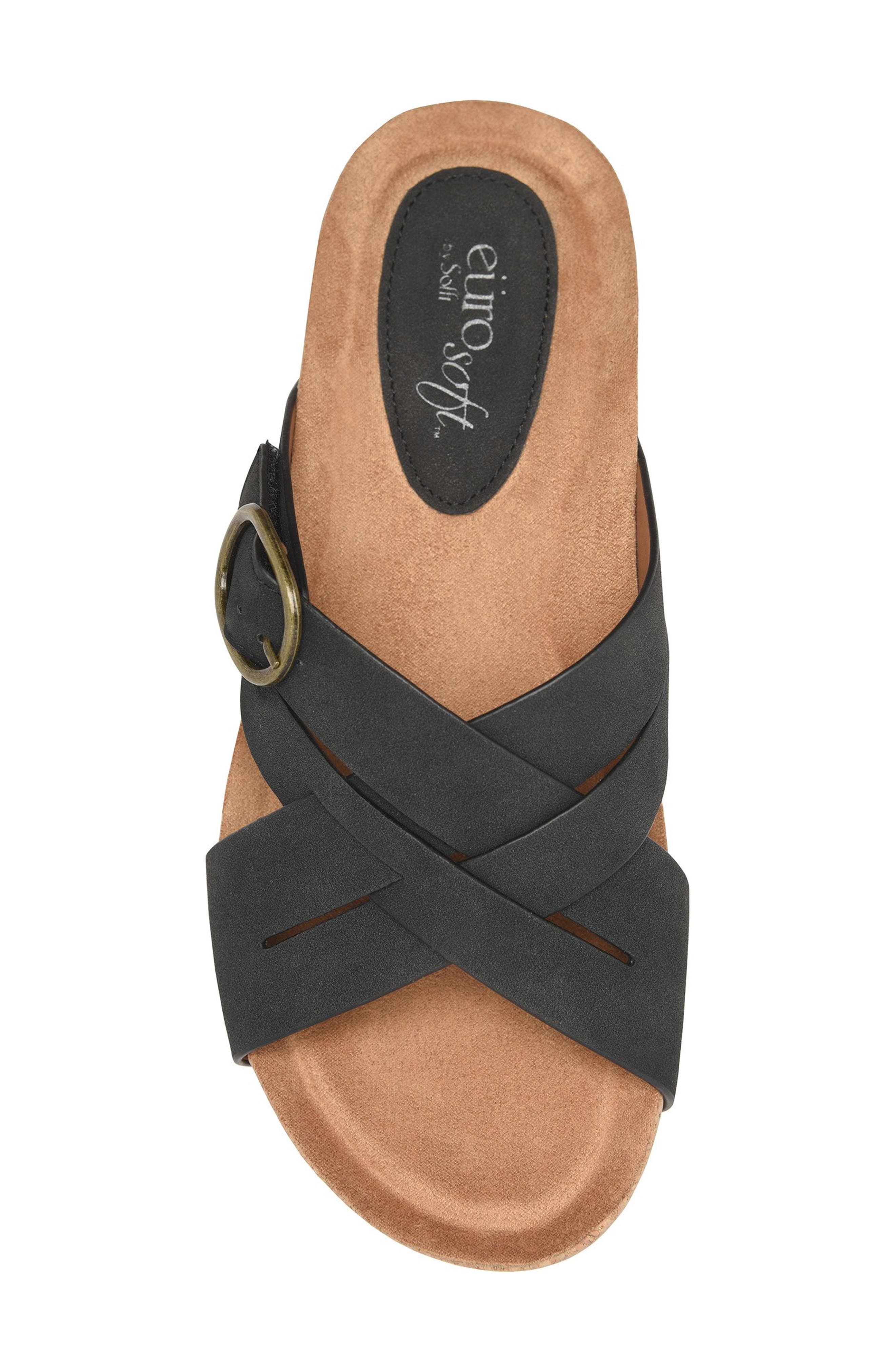 EUROSOFT Grainger Wedge Slide Sandal, Alternate, color, Black