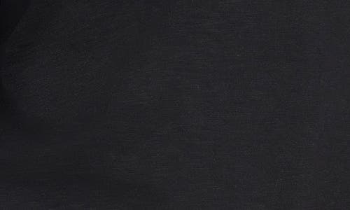 Nzt By Nic+zoe Ruched Elbow Sleeve Split V-neck T-shirt In Black Onyx