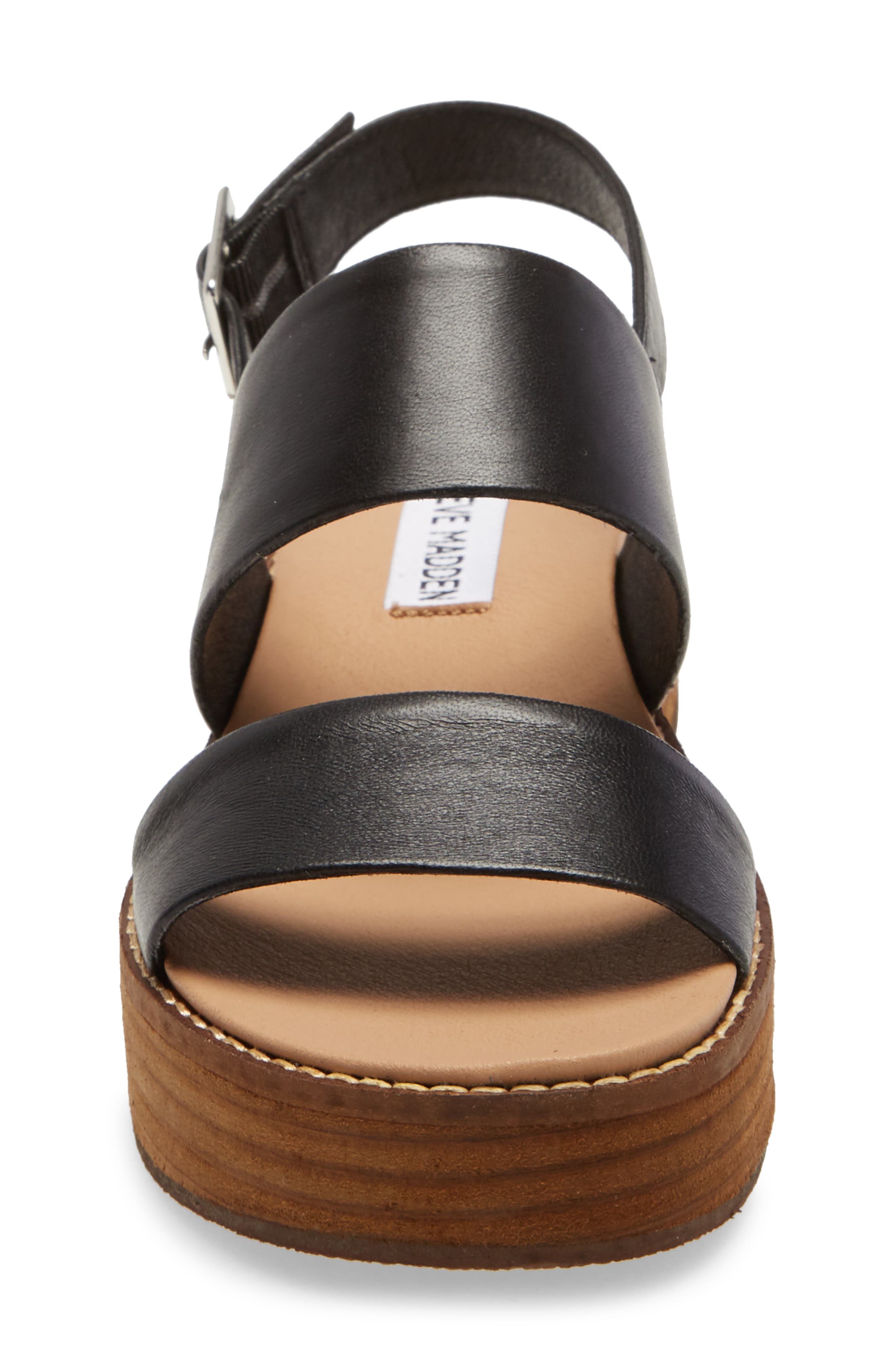 Teenie Sandal, Alternate, color, BLACK LEATHER