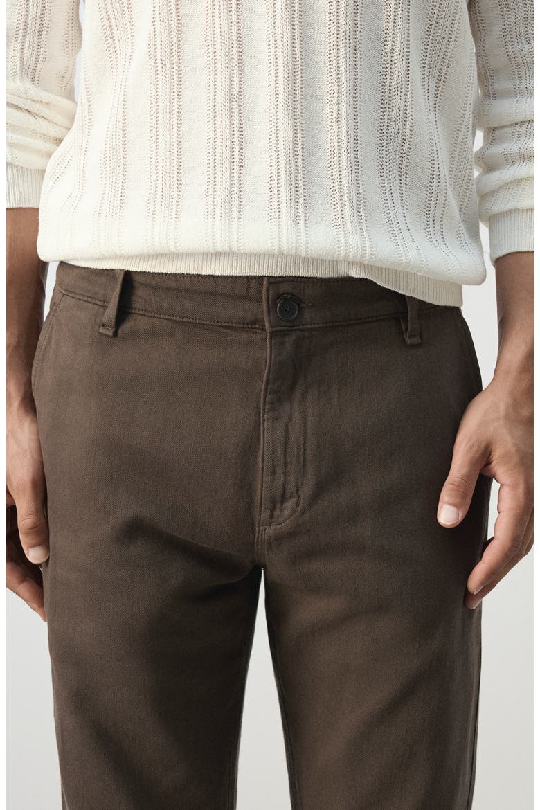 Relaxed Fit Cotton & Linen Jeans, Alternate, color, BROWN