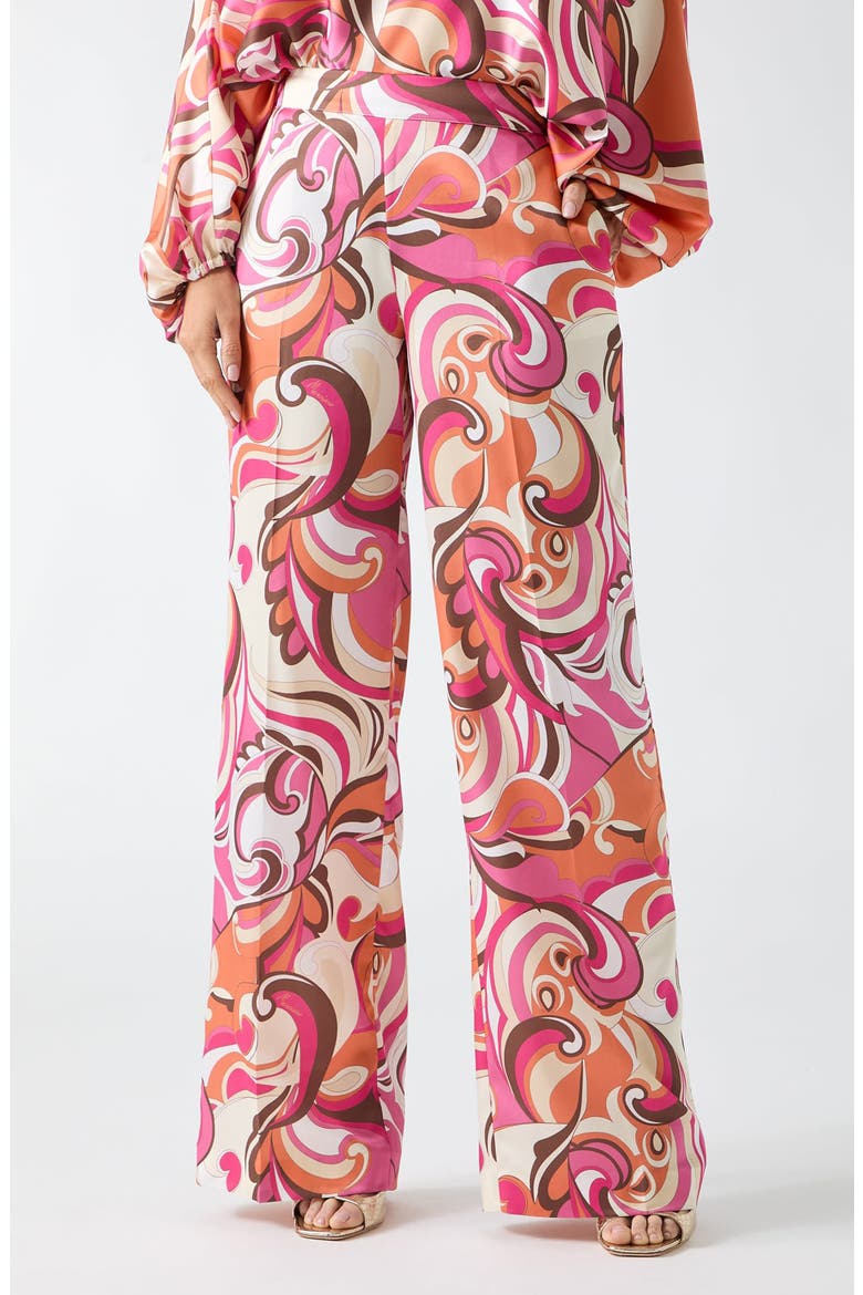 Carmen Print Straight Leg Pants, Main, color, BROWN