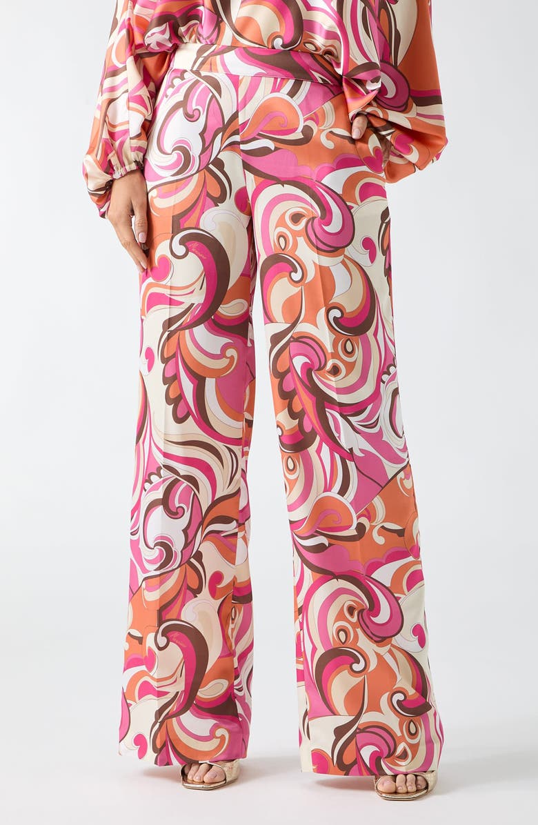 Marciano Carmen Print Straight Leg Pants, Main, color, Brown