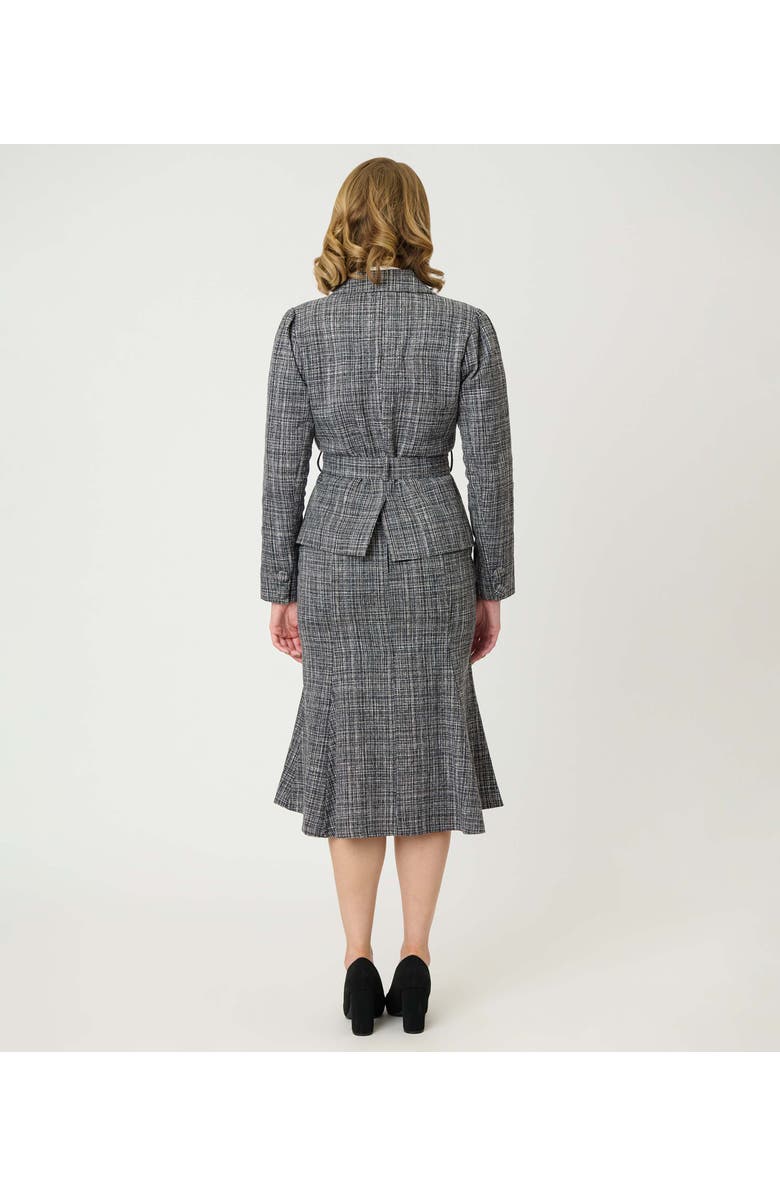 Unique Vintage Tweed Tina Trumpet Skirt, Alternate, color, Grey Tweed