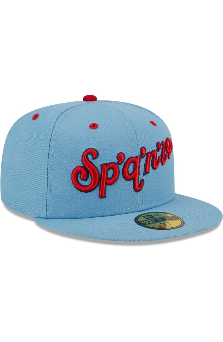 New Era Men's New Era Light Blue Spokane Indians Alternate Logo Authentic Collection 59FIFTY Fitted Hat, Alternate, color, Light Blue