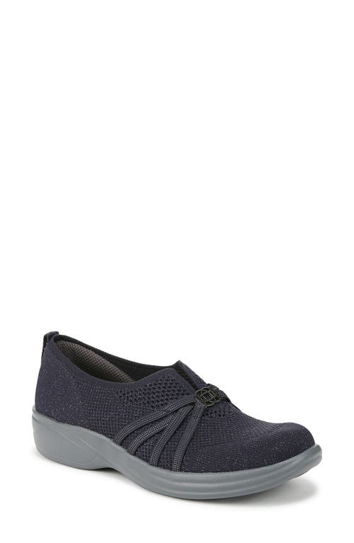 Bzees Women's Niche Knit Washable Slip On Flats In Navy Knit