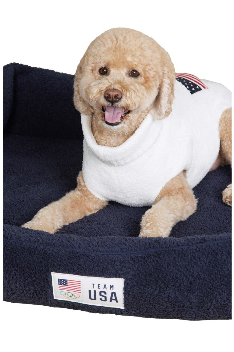 CozyChic® Flag Pet Bed, Alternate, color, INDIGO