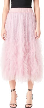 Endless Rose Ruffle Tulle Midi Skirt