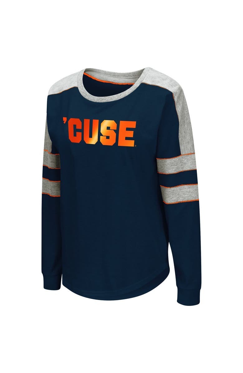 COLOSSEUM Women's Colosseum Navy Syracuse Orange Trey Dolman Long Sleeve T-Shirt, Alternate, color, 