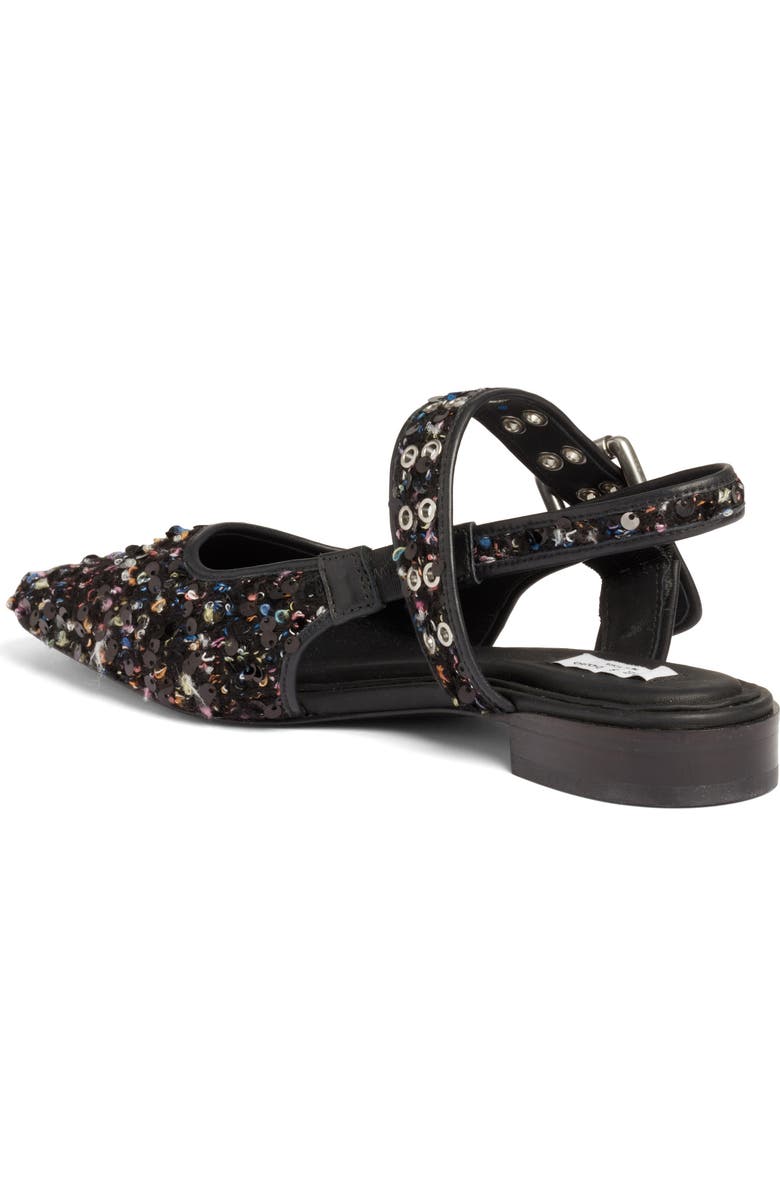 rag & bone Astra Sequin Slingback Flat, Alternate, color, Blackmult