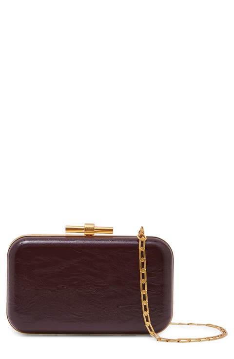 Junie Faux Leather Frame Clutch
