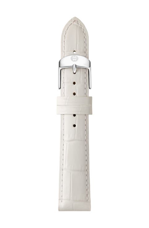 Croc Embossed Leather Watchband, 16mm