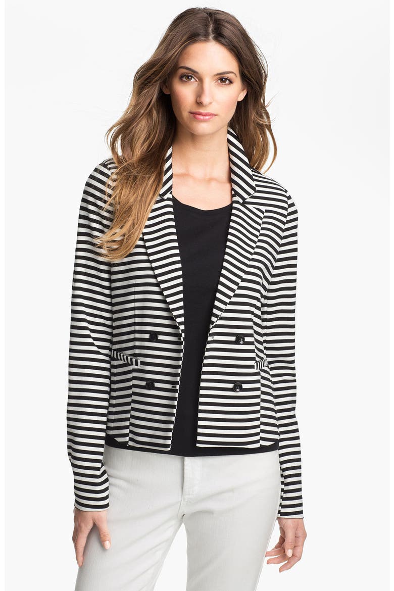 Stripe Knit Jacket, Main, color, BLACK/ WHITE