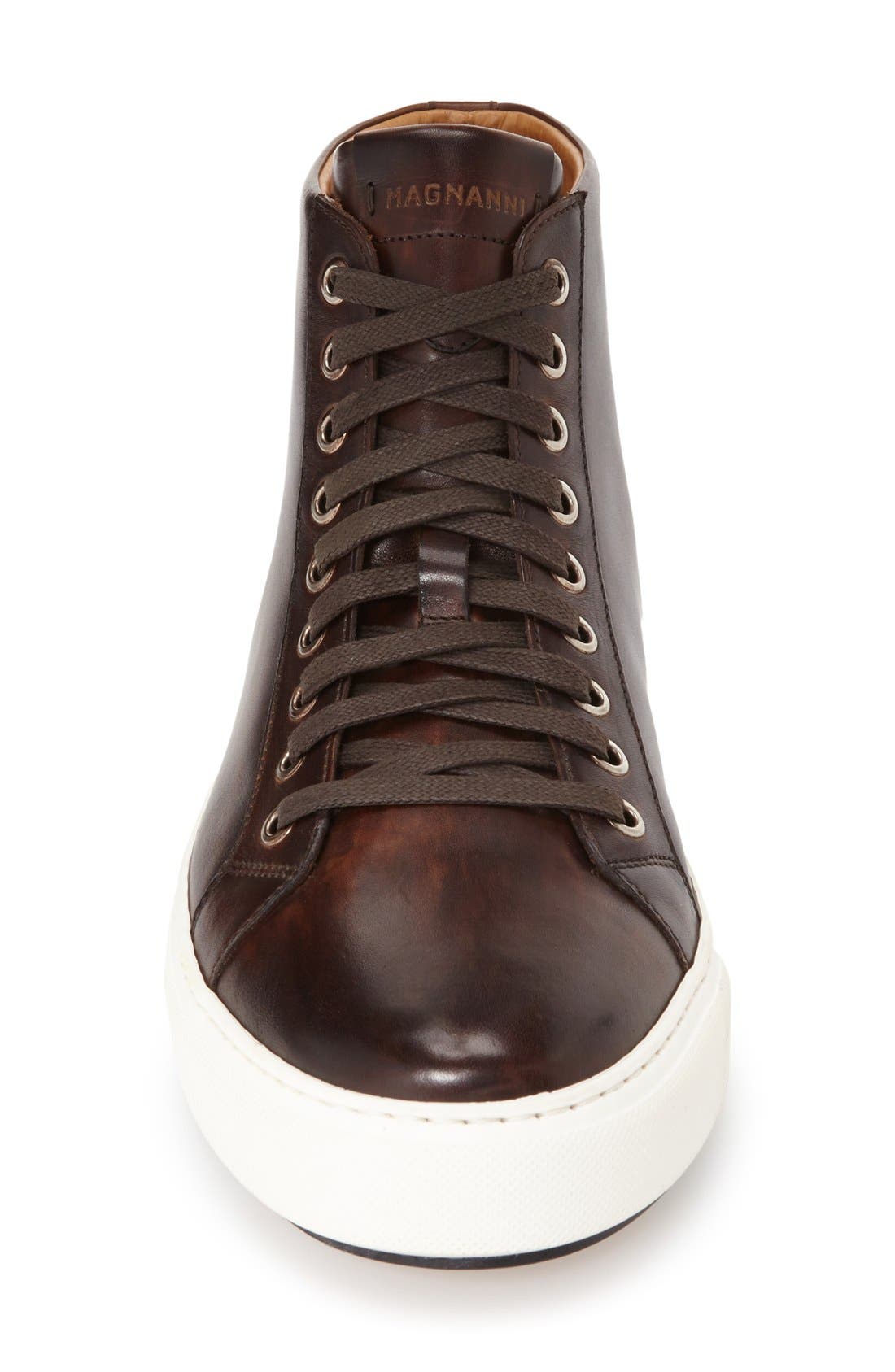 Brando High Top Sneaker, Alternate, color, MID BROWN LEATHER