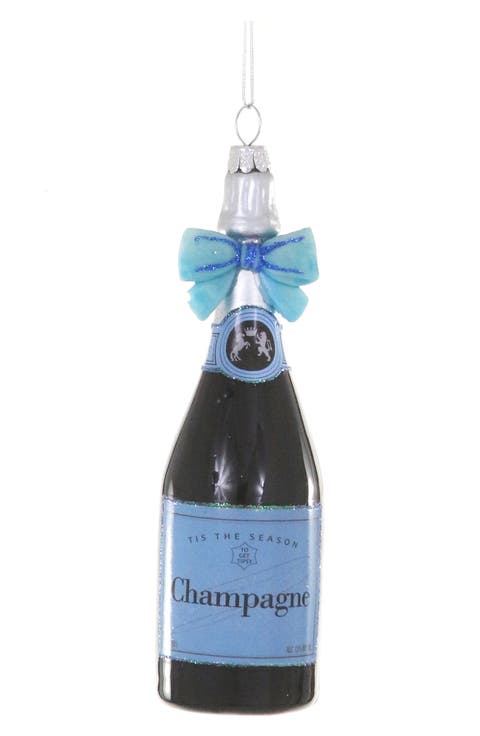 Champagne Bottle Glass Ornament