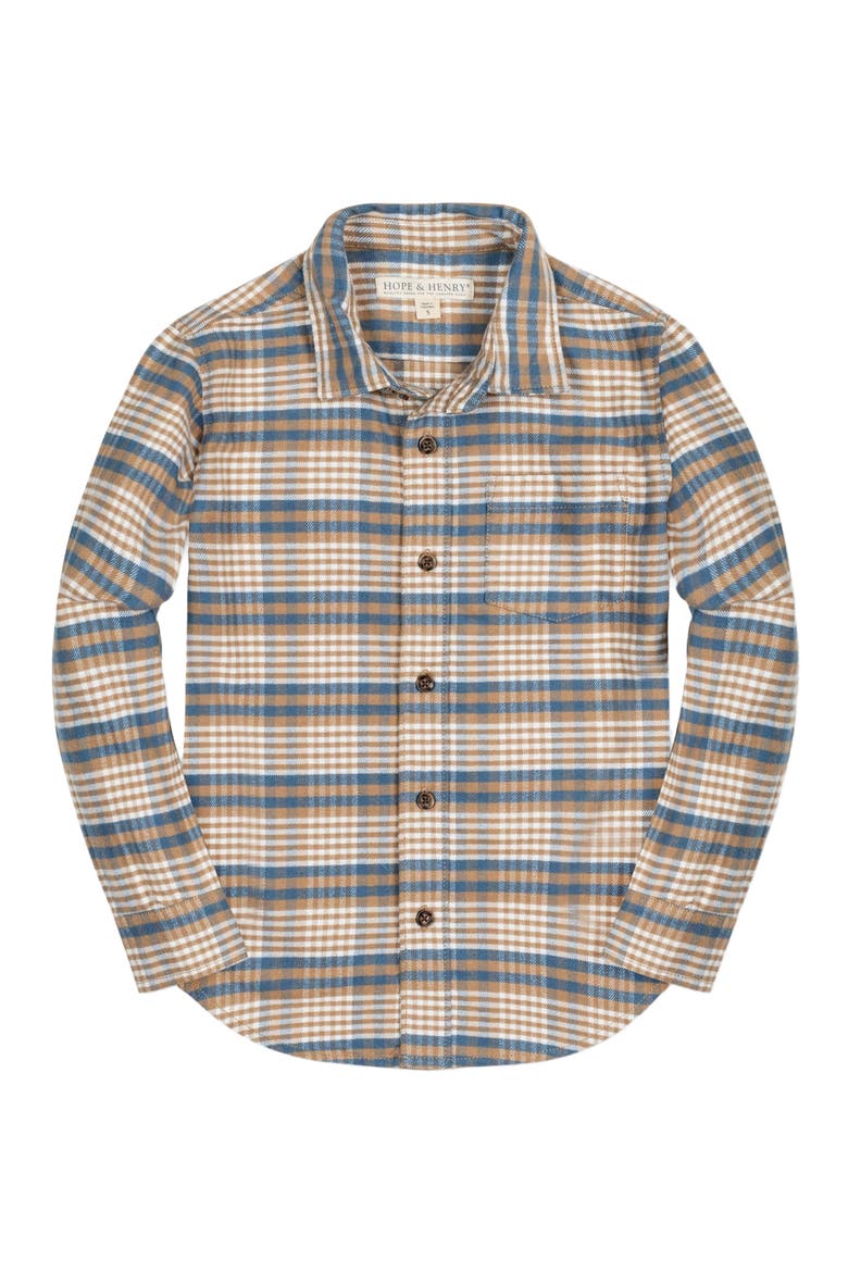 Baby Boys' Organic Flannel Shirt with Elbow Patches, Infant, Alternate, color, Foliage Plaid