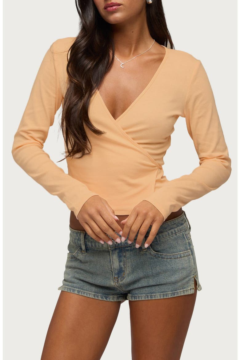 Fonteyn Wrap Top, Main, color, ORANGE