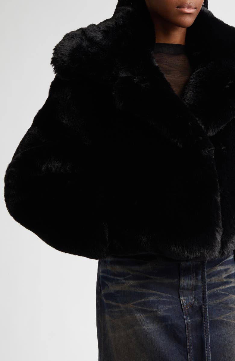 Acne Studios Fluffy Faux Fur Jacket, Alternate, color, 