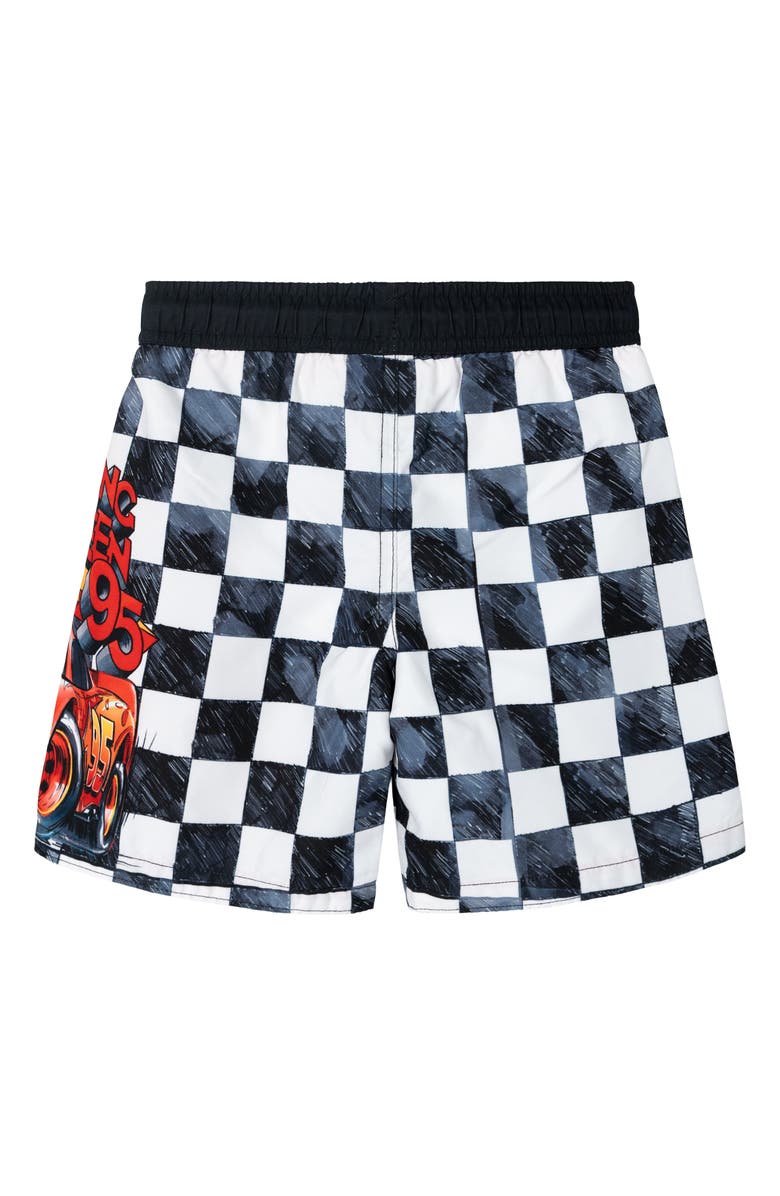 Disney Pixar Swimwear Swim Trunks, Alternate, color, Mcqueen Checkered