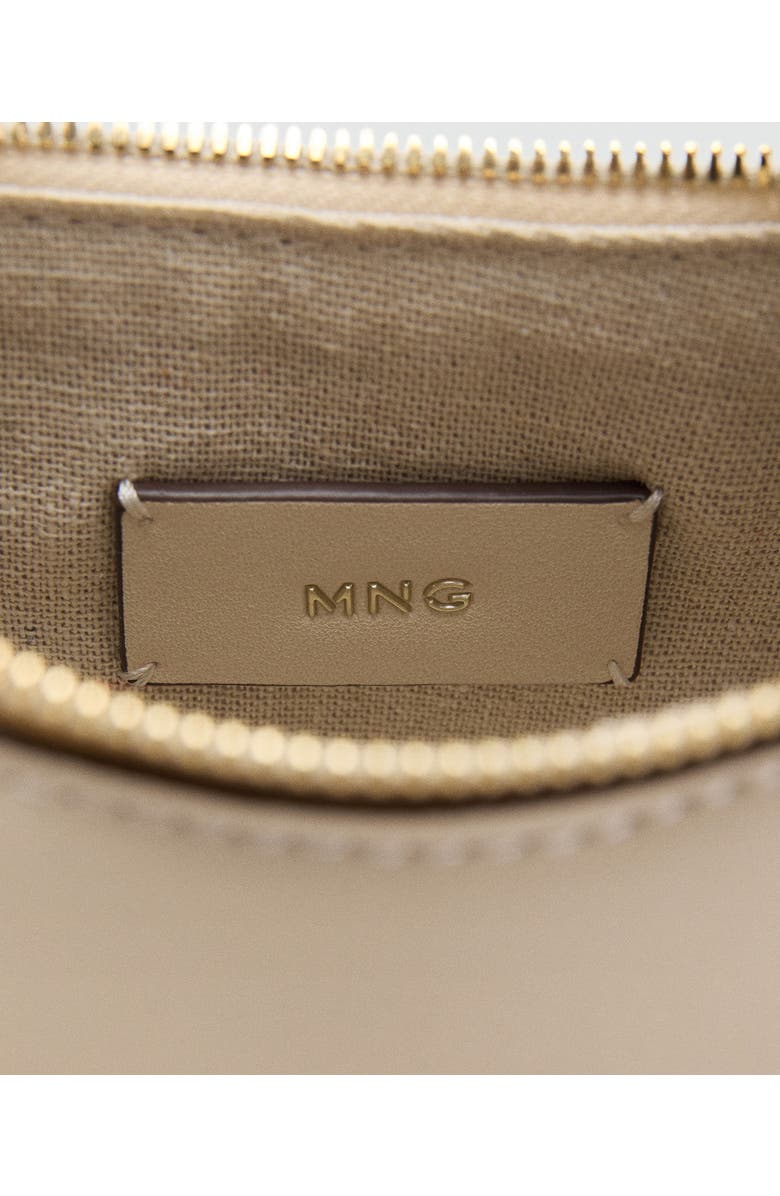 MANGO Oval Faux Leather Shoulder Bag, Alternate, color, Off White