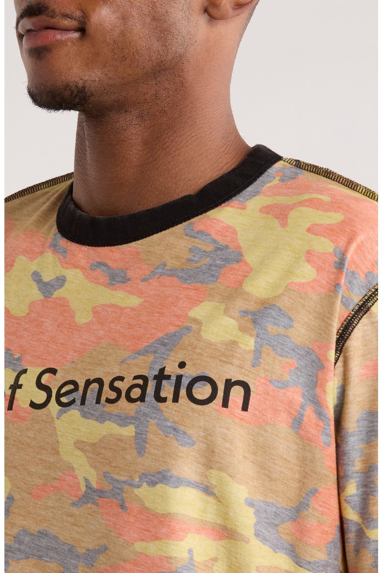 Sensation Camo T-Shirt, Alternate, color, ORANGE