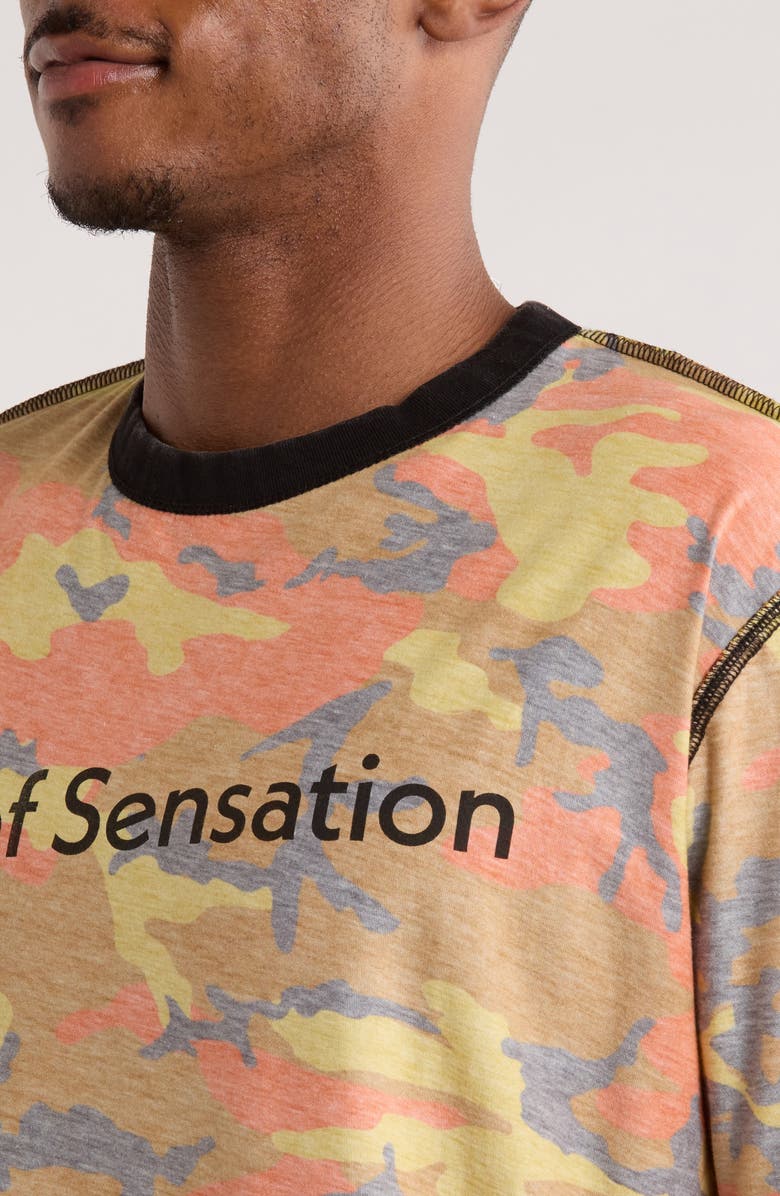 PLEASURES Sensation Camo T-Shirt, Alternate, color, Orange