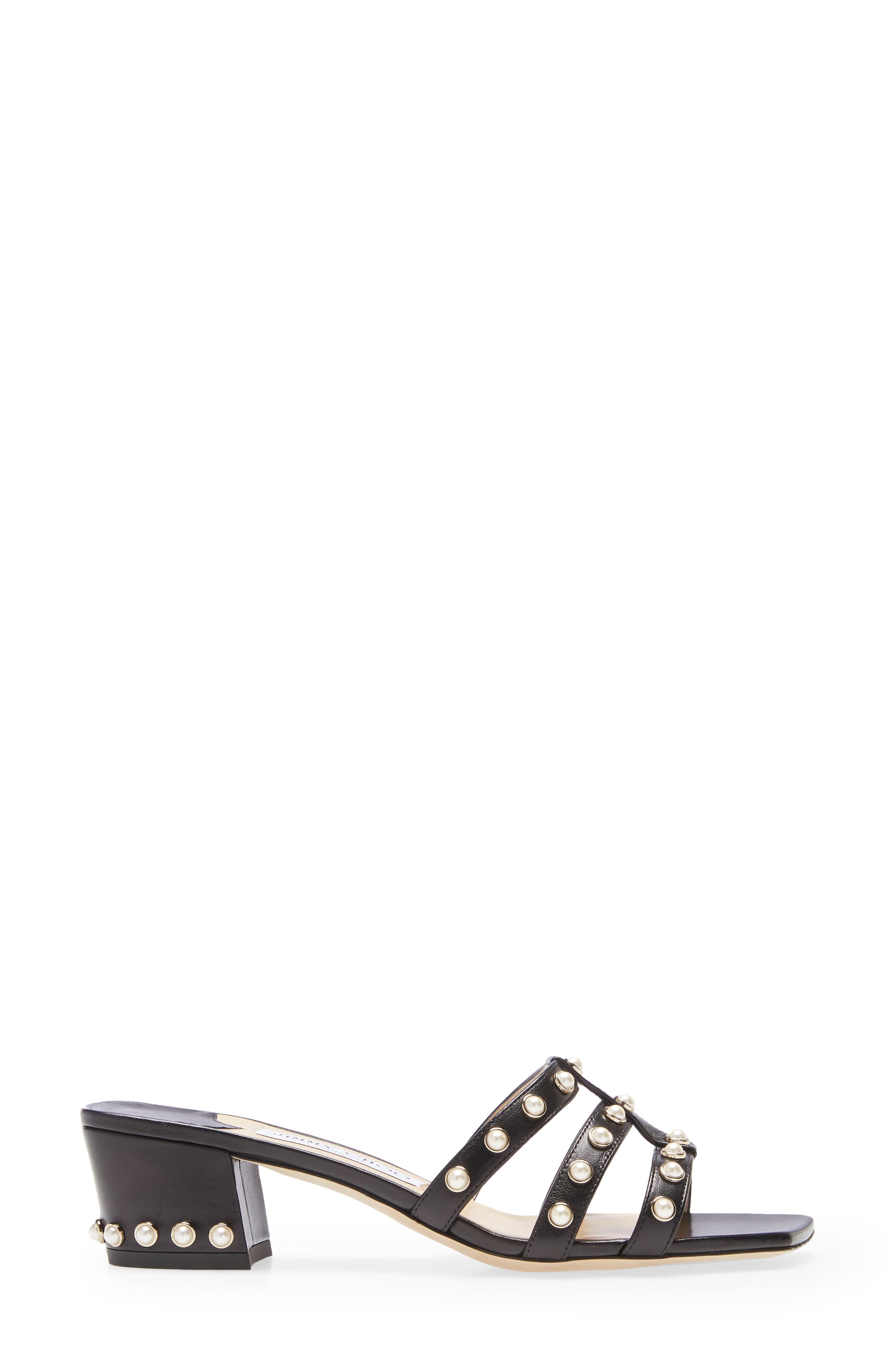 Jimmy Choo Hazal Imitation Pearl Cage Slide Sandal, Alternate, color, 