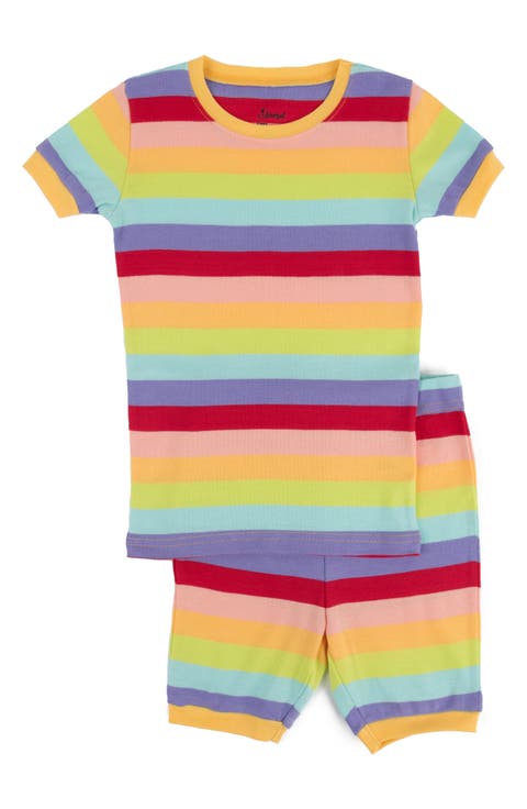 Kids Short Sleeve Cotton Striped Matching Family Pajamas