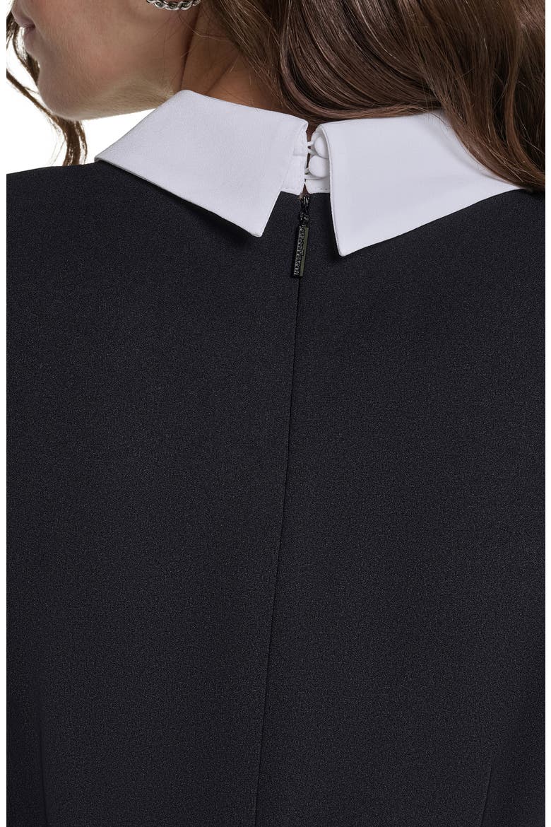 Contrast Detail Scuba Crepe A-Line Minidress, Alternate, color, BLACK/ SOFT WHITE