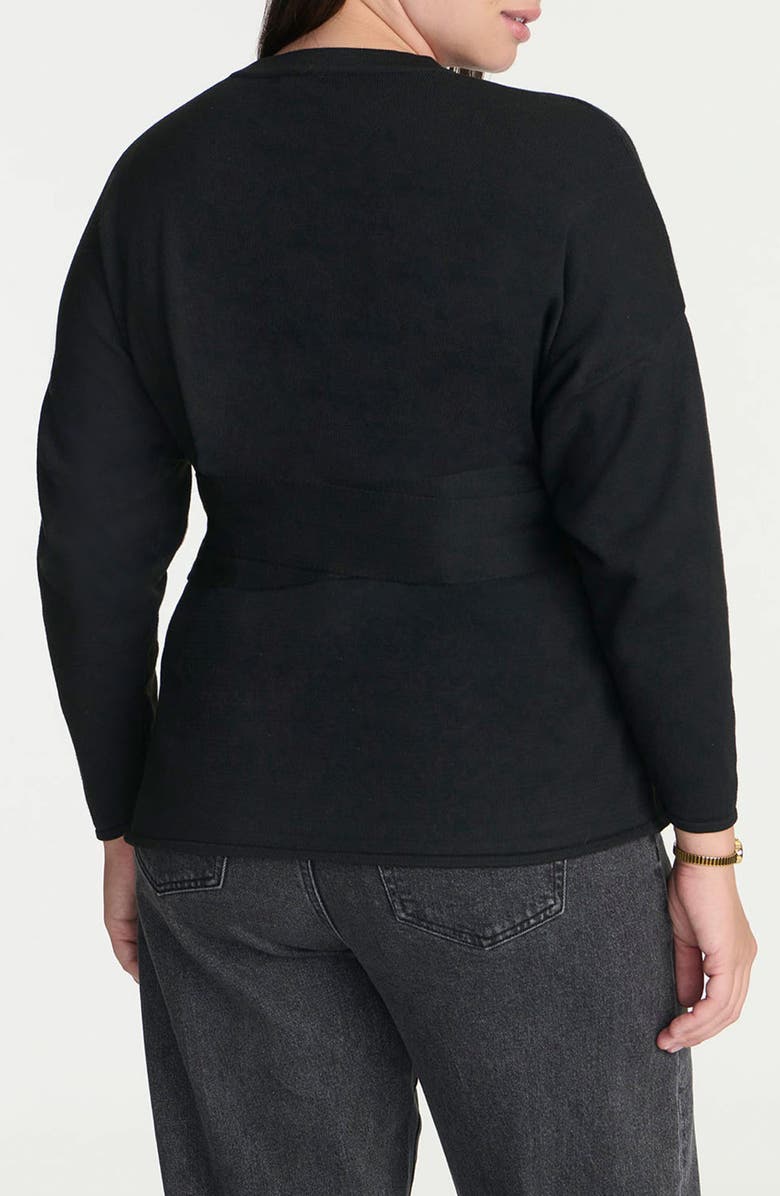 ELOQUII Medium Gauge Tie Waist Sweater, Alternate, color, 