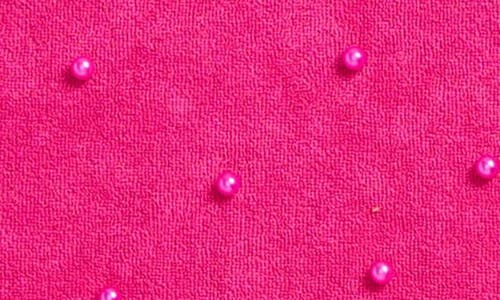 Ava & Yelly Kids' Faux Pearl Cover-up Crop Top & Shorts Set In Pink