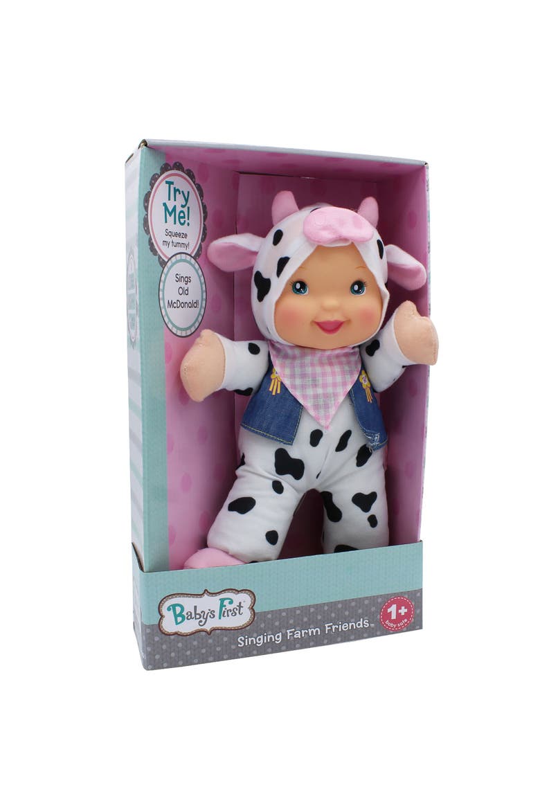 Goldberger Doll Singing Farm Animal Friends Cow, Alternate, color, Multicolored