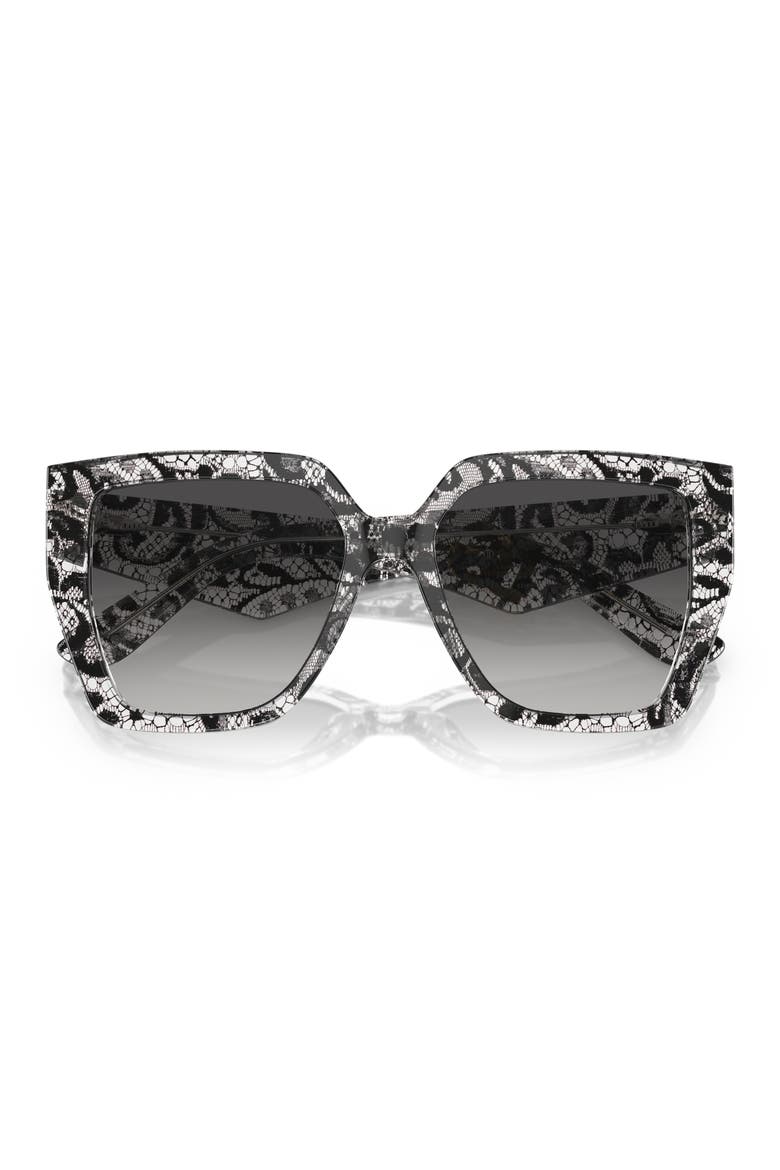 55mm Square Sunglasses, Alternate, color, BLACK LACE