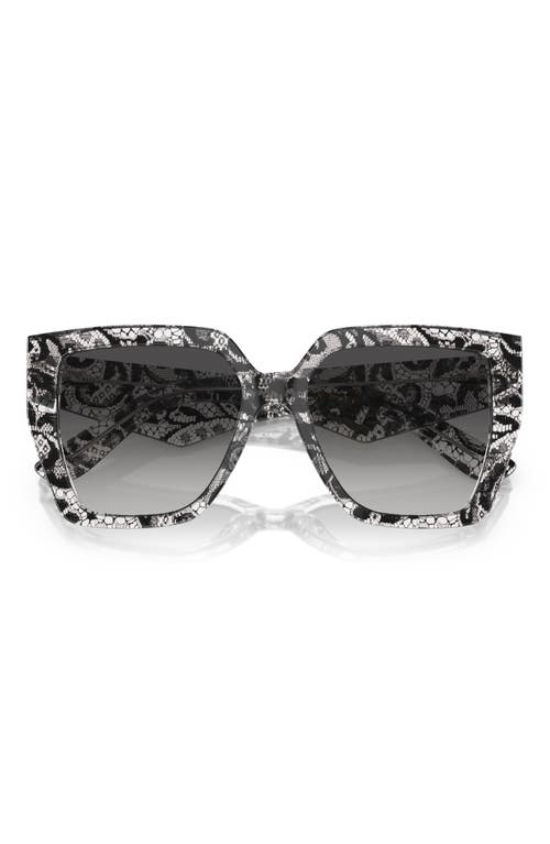 Dolce & Gabbana Dolce&gabbana 55mm Square Sunglasses In Black Lace