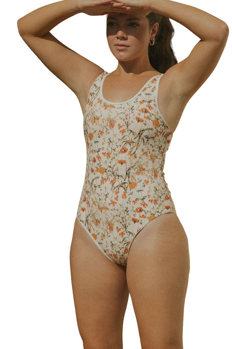 Costa One Piece Open Back Swimsuit, Main, color, Ivory