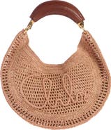 Chloé Summer Banana Crochet Raffia Hobo Bag