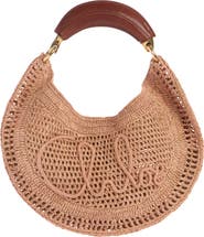 Chloé Summer Banana Crochet Raffia Hobo Bag