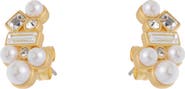 Reiss Mae Zoroya Faux Pearl & Crystal Stud Earrings