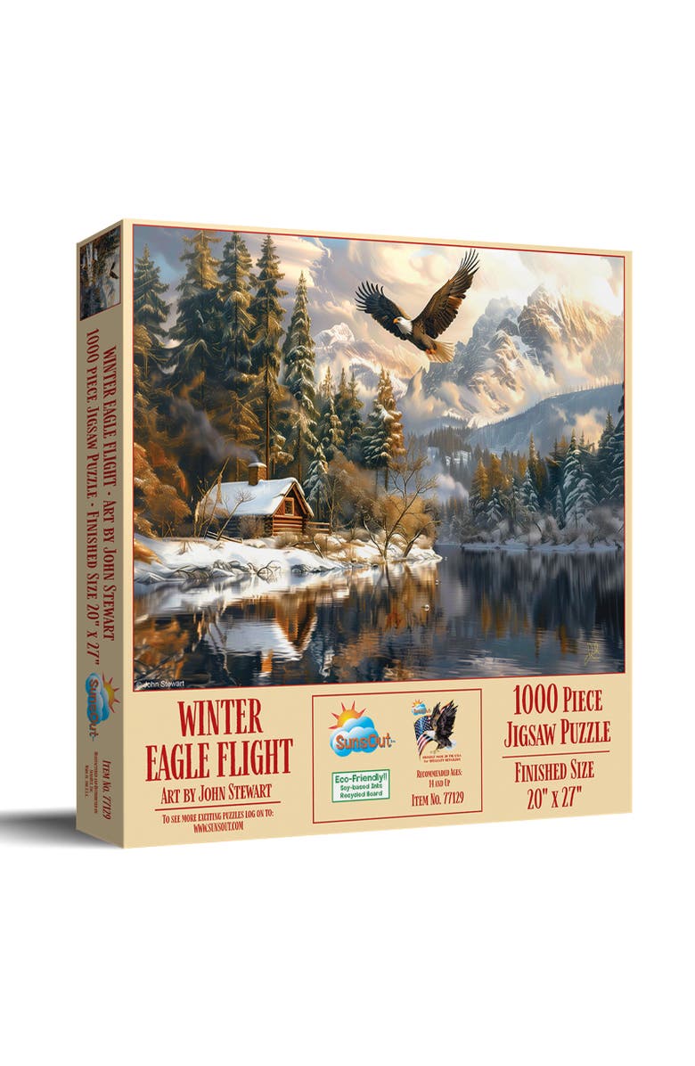 Sunsout Winter Eagle Flight 1000 piece Jigsaw Puzzle for Adults, Main, color, Multicolor