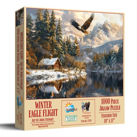 Winter Eagle Flight 1000 piece Jigsaw Puzzle for Adults