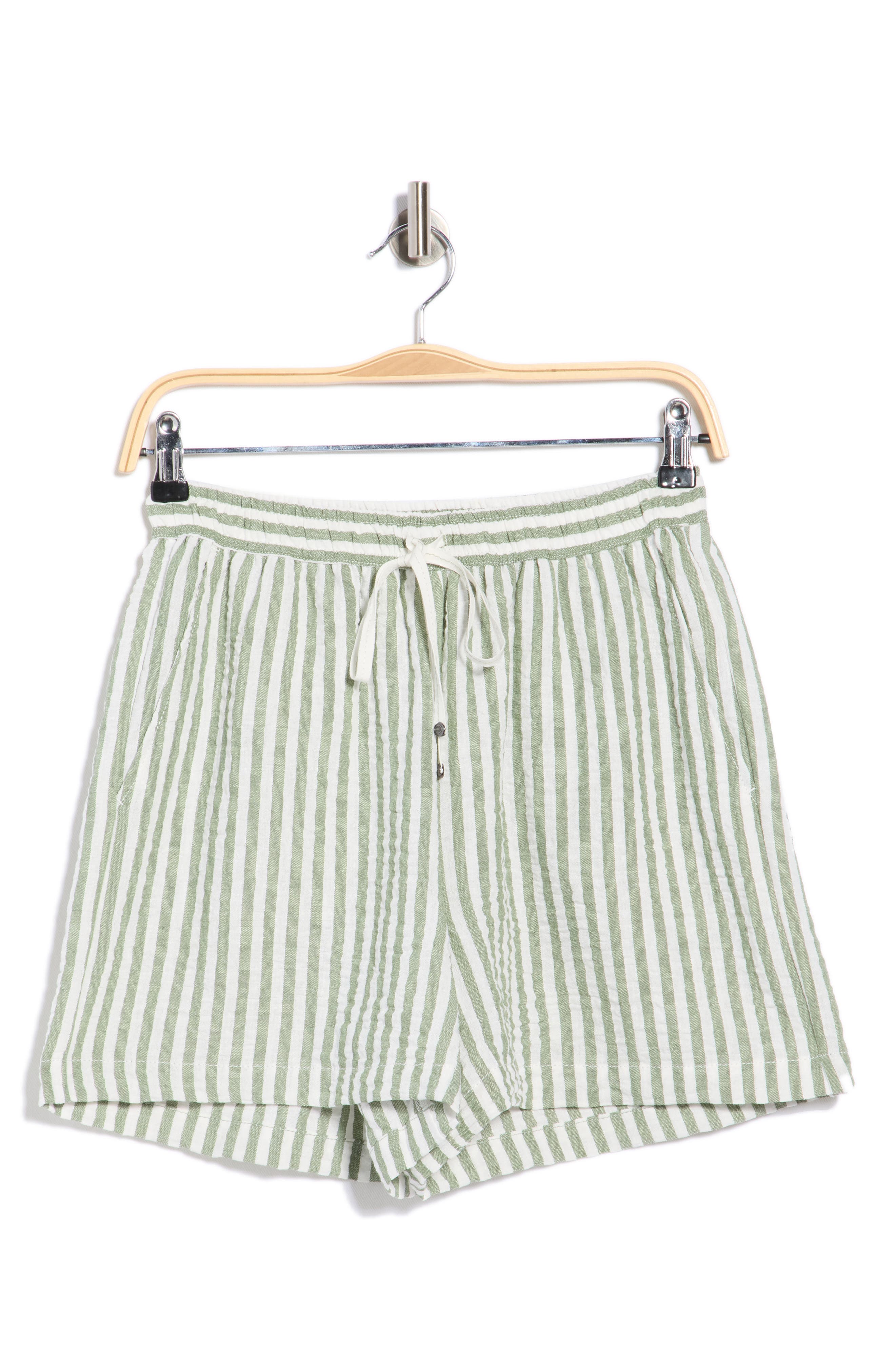 MAX STUDIO Stripe Drawstring Waist Shorts